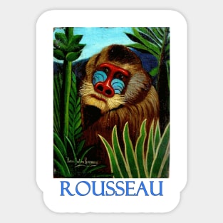 Mandrill in the Jungle by Henri Rousseau Sticker